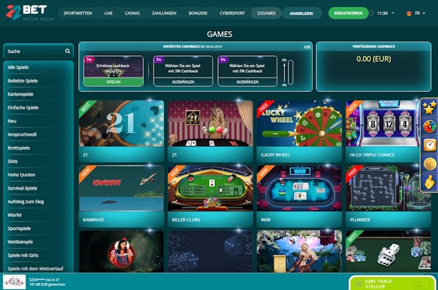 22bet Games