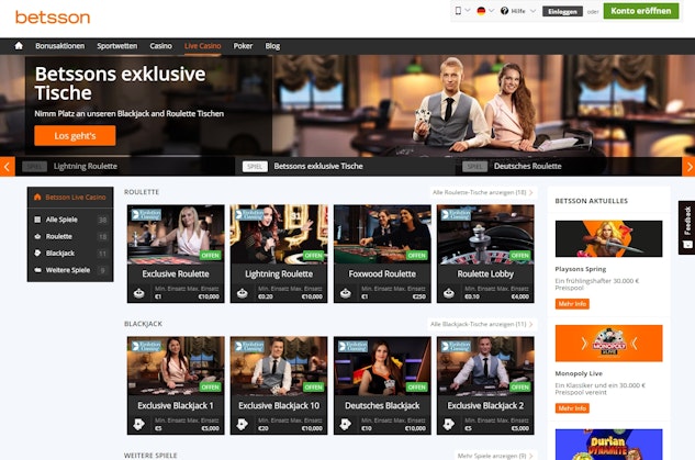 Betsson Live Casino