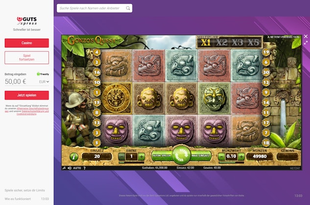 GutsXpress Gonzo's Quest Slot